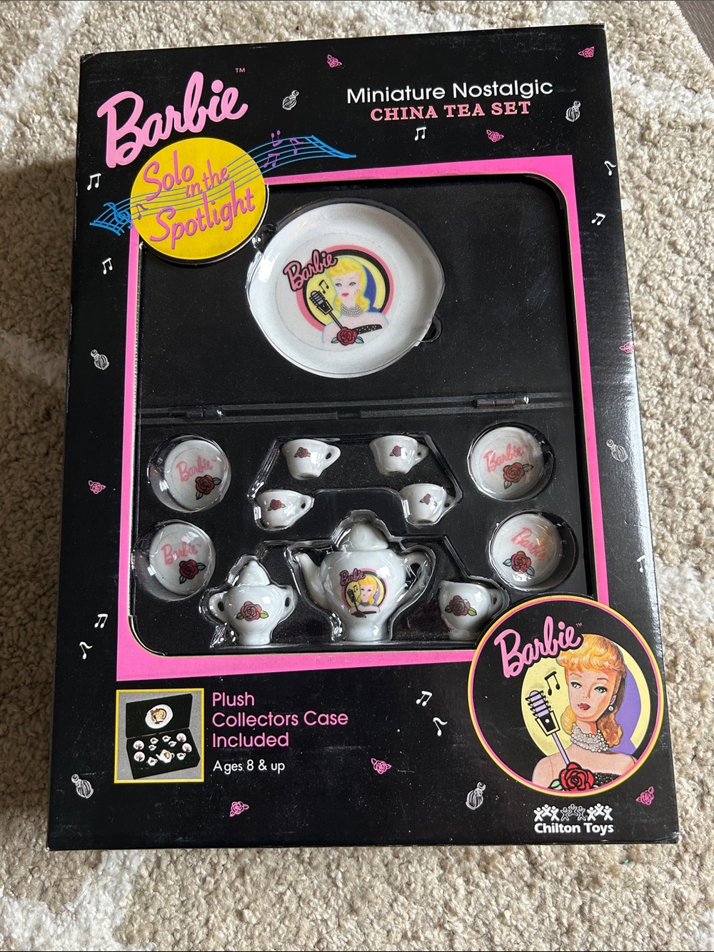 Vintage 1995 Barbie Chilton Toys Miniature China Tea Set in Box - New